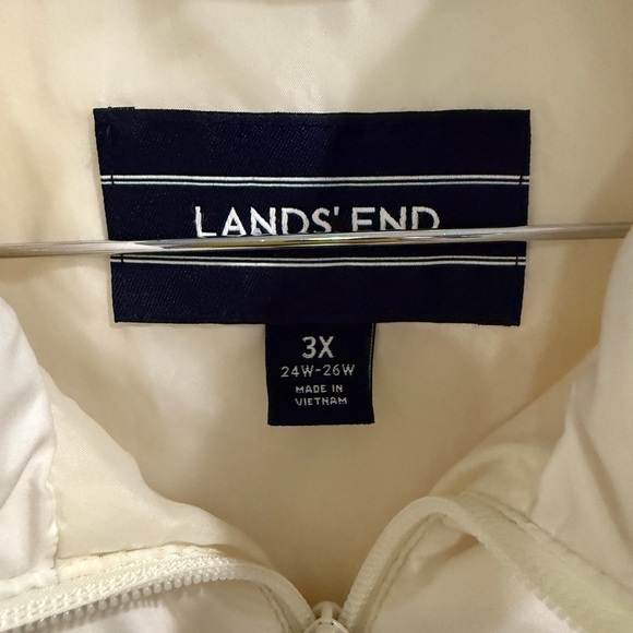 Lands' End Cream Track My Down Zip-Up Vest 3X LNWOT - Picture 2 of 4